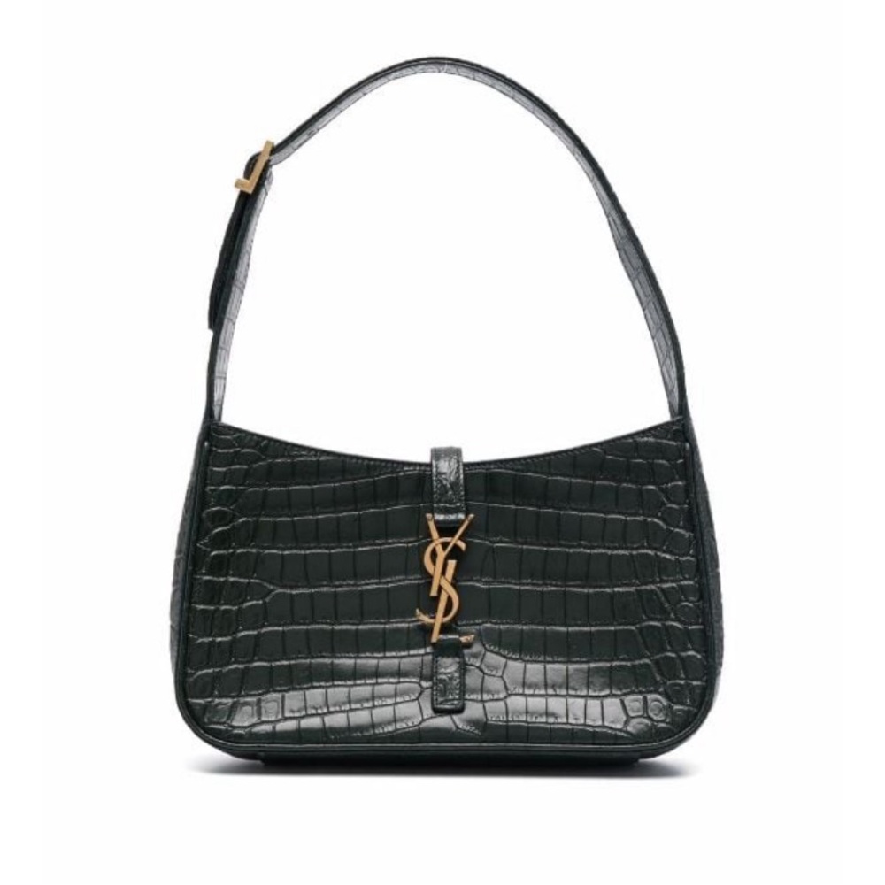 Brand New green Le 5 A YSL Croc-Embossed
Hobo Shoulder Bag